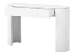Consola|Merax Mesa de consola elegante para hall de entrada - 120 x 33 x 76 cm - com 2 gavetas + frente curva - MDF - branca Branco