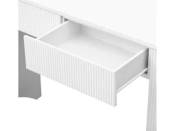 Consola|Merax Mesa de consola elegante para hall de entrada - 120 x 33 x 76 cm - com 2 gavetas + frente curva - MDF - branca Branco
