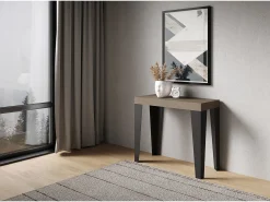 Consola*ITAMOBY Mesa de consola extensível 90x40/196 cm Flame Small cinza pomba Bege
