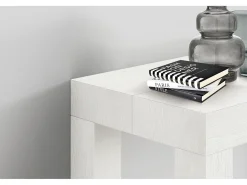 Sale Mesa de consola extensível em efeito cinza 90×45 cm - 90×300 - VIAREGGIO Branco