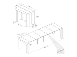 Sale Mesa de consola extensível em efeito cinza 90×45 cm - 90×300 - VIAREGGIO Branco
