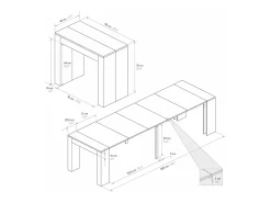 Consola| Mesa de consola extensível em madeira, acabamento em olmo pérola 90×45-90×300 cm - LERICI Taupe