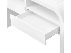 Discount Merax Mesa de consola moderna para hall de entrada - 120 x 35,5 x 76,5 cm - com 2 gavetas + prateleira - MDF - branca Branco