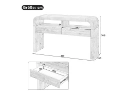 Discount Merax Mesa de consola moderna para hall de entrada - 120 x 35,5 x 76,5 cm - com 2 gavetas + prateleira - MDF - branca Branco