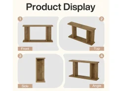 Outlet Tribesigns Mesa de Console de 140cm, Mesa de Entrada Rustica de 2 Andares para Atrás do Sofá Castanho