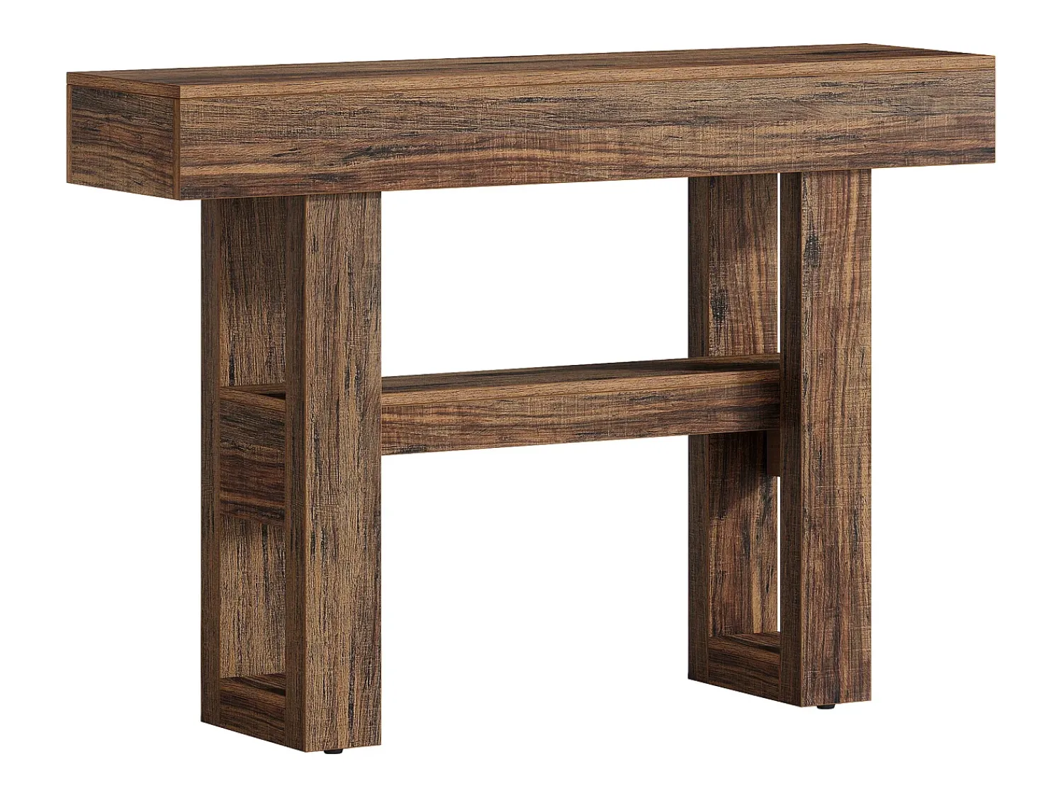 Consola|Tribesigns Mesa de console de quinta com 105 cm, mesa estreita para sofá de dois andares para trás do sofá Castanho