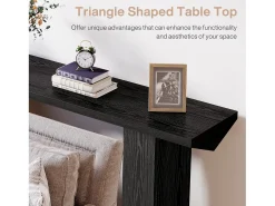 Sale Tribesigns Mesa de Console para Entrada, Mesa de Sofá Longa e Fina Preta de 160cm Preto