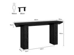 Sale Tribesigns Mesa de Console para Entrada, Mesa de Sofá Longa e Fina Preta de 160cm Preto