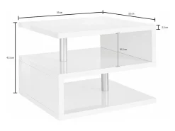 Mesa De Centro|Dmora Mesa de estar Dcalligari, Mesa de estar, Armário de armazenamento baixo, Mesa de café, 55x55h41 cm, Antracite Preto