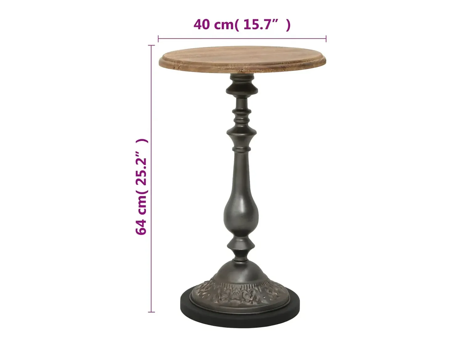Mesa De Apoio*vidaxl Mesa de extremidade madeira de abeto maciça 40x64 cm castanho Natural claro