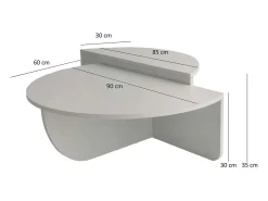 Mesa De Centro|Dmora Mesa de sala de estar Dgiarett, Mesa de café, Suporte de revistas para sofá, Prateleira para sala de estar, 90x90h35 cm, Carvalho Castanho