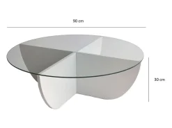 Dmora Mesa de salOtto Dpere, Mesa baixa de café, Suporte para sofá, Prateleira para sala de estar, 90x90h30 cm,^ Mesa De Centro