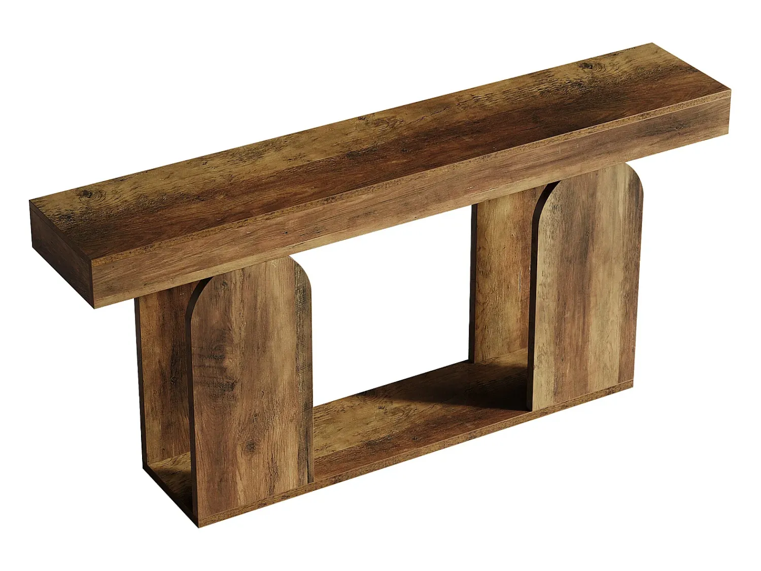 Tribesigns Mesa de Sofá Extra-Longa de 160 Cm, Mesas de Consola no Estilo Rural, 2 Andares^ Consola