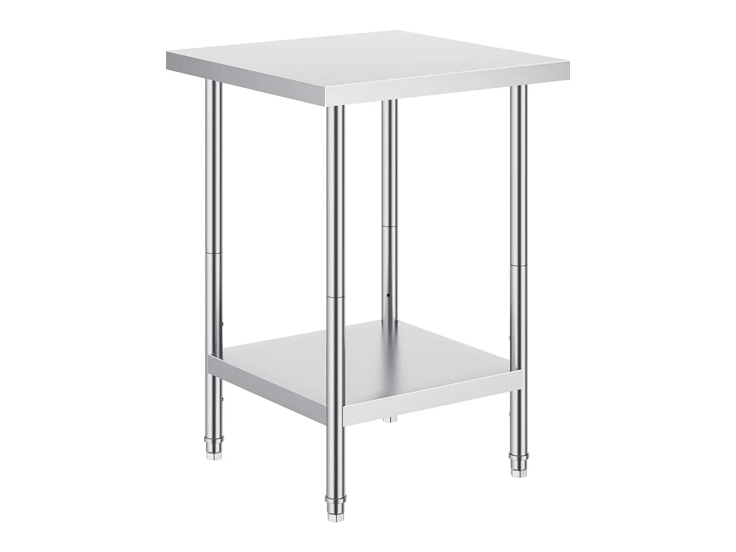 Móvel De Arrumação| Mesa de Trabalho de Cozinha SucceBuy 60.96x60.96x86.36 cm, Posto de Trabalho Alimentar Comercial Prateado