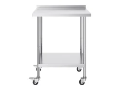Móvel De Arrumação* Mesa de Trabalho SucceBuy Mesa de Trabalho em Aço Inoxidável 60.96 x 76.2 cm, Mesa de Preparação de Alimentos Comercial com Rodízios Prateado