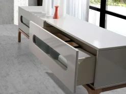 Angel Cerda Mesa de TV em madeira de nogueira e com iluminação interior 3242^ Móvel De Tv