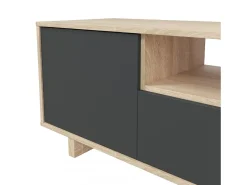 duehome Mesa de TV Lino Roble Canadian - Antracita^ Móvel De Tv