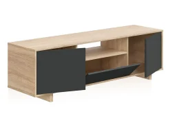 duehome Mesa de TV Lino Roble Canadian - Antracita^ Móvel De Tv