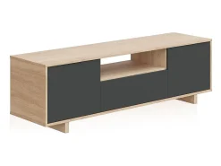 duehome Mesa de TV Lino Roble Canadian - Antracita^ Móvel De Tv