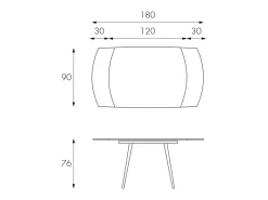Online Mesa extensível Kyoto Four em vidro temperado cinza até 180cm Cinzento