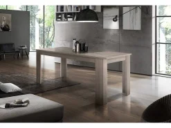 Discount Dmora Mesa extensível Nanni, Consola extensível até 10 lugares, Consola extensível 100% Fabricado em Itália, 140/190x90h75 cm, Olmo pérola Castanho
