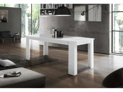 Online Dmora Mesa extensível Nanni, Consola extensível até 10 lugares, Consola extensível 100% Fabricado em Itália, 140/190x90h75 cm, brilhante Branco