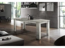 Consola|Dmora Mesa extensível Natan, Consola extensível até 12 lugares, Consola extensível 100% Fabricado em Itália, 160/210x90h75 cm, Cimento Cinzento
