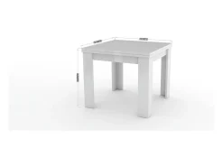 Consola|Dmora Mesa extensível Otto, Consola auxiliar de cozinha, Mesa extensível, 100% Fabricado em Itália, 90x90h75 cm, brilhante Branco