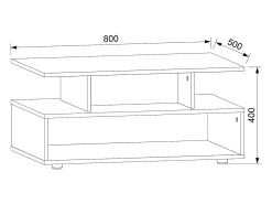 Mesa De Centro*VCM Mesa lateral & mesa de café Esila Óptica branca/concreta Dimensões aprox. A. 40 x L. 80 x P. 50 cm Multicor