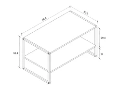 Clearance VCM Mesa lateral & mesa de café Insasi Carvalho mel A. 50 x L. 90 x P. 50 cm Multicor