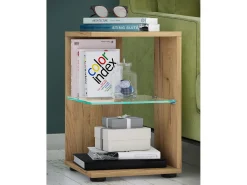 Mesa De Apoio*VCM Mesa lateral & mesa de café Elani Carvalho mel A. 45 x L. 30 x P. 30 cm Multicor
