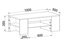 VCM Mesa lateral & mesa de café Tunas Branco A. 35 x L. 100 x P. 50 cm^ Mesa De Apoio