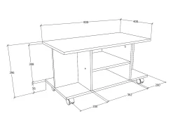 Mesa De Apoio*VCM Mesa lateral & mesa de café Findula Sonoma Oak A. 40 x L. 80 x P. 40 cm Multicor
