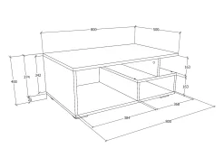 VCM Mesa lateral & mesa de café Sulas Carvalho de mel / Branco A. 40 x L. 80 x P. 50 cm^ Mesa De Apoio