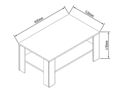 VCM Mesa lateral de madeira | mesa de café lisa | dimensões aprox. A. 41 x L. 90 x P. 53cm | Mesa de sala de estar | Sofabed - Rolas (carvalho de mel / preto)^ Mesa De Apoio