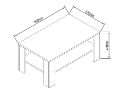 Hot VCM Mesa lateral de madeira | mesa de café lisa | dimensões aprox. A. 41 x L. 90 x P. 53cm | Mesa para sala de estar | Sofabed - Rolas (Sonoma oak / white) Multicor