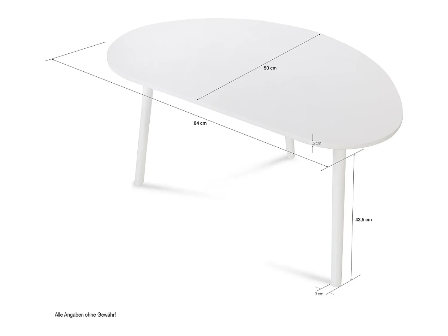 Mesa De Apoio* Mesa Lateral 84x43,5x50 cm branca Branco