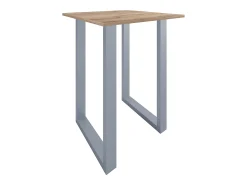 Móvel De Bar|VCM Mesa Bar | Tresen | Mesa em pé | Mesa alta | Mesa Barba Bar - Xona 80x80 cm (Prata / Carvalho Mel) Multicor