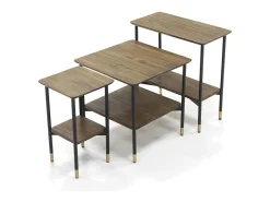Mesa De Centro| Mesa 60x60x30 cm Labirinto mazl07-60 Castanho