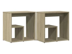 Mesa De Apoio|vidaxl Mesas apoio 2 pcs 50x30x50 cm derivados madeira carvalho sonoma Natural claro