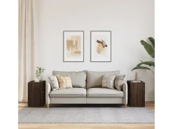 Mesa De Apoio* Mesas apoio 2pcs 50x30x50cm derivados madeira carvalho PT720633 Castanho