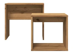 Mesa De Centro|vidaxl Mesas centro encastrar 2 pcs deriv. madeira carvalho artisiano Natural claro