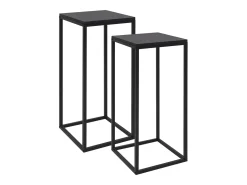 Mesa De Centro| Mesas de apoio 2 pcs aço PT127017 Preto