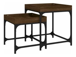 Discount vidaxl Mesas de apoio 2 pcs derivados de madeira carvalho castanho Natural claro