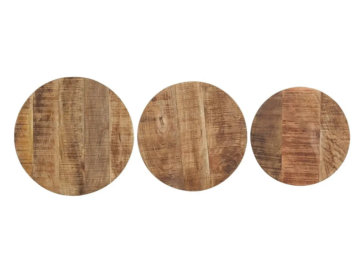 Mesa De Apoio*vidaxl Mesas de apoio 3 pcs madeira de mangueira áspera Natural claro