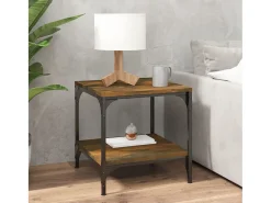 Outlet Mesas de apoio 2 pcs 40x40x40 cm derivados madeira fumado PT337137 Castanho