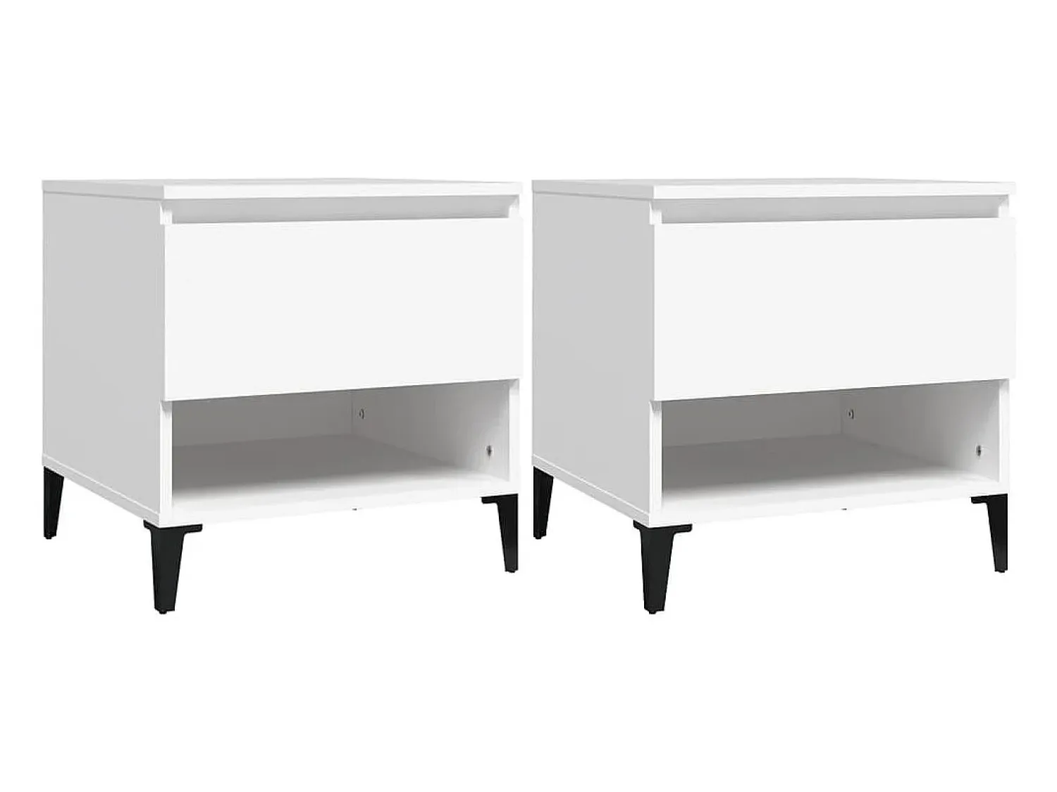 Mesa De Centro* Mesas de apoio 2 pcs 50x46x50 cm derivados de madeira PT857039 Branco