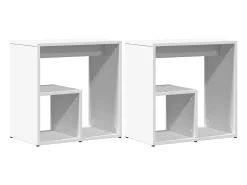 Mesa De Apoio*vidaxl Mesas de apoio 2 pcs 50x30x50 cm derivados de madeira Branco