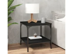 Mesa De Centro* Mesas de apoio 2 pcs 40x40x40 cm derivados de madeira PT804782 Preto
