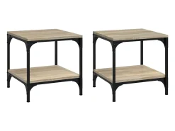 Best Mesas de apoio 2 pcs 40x40x40 cm derivados madeira sonoma PT305944 Castanho